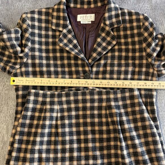 Vintage Wool Petite Sophisticate Plaid Matching Blazer and Skirt - Picture 4 of 8